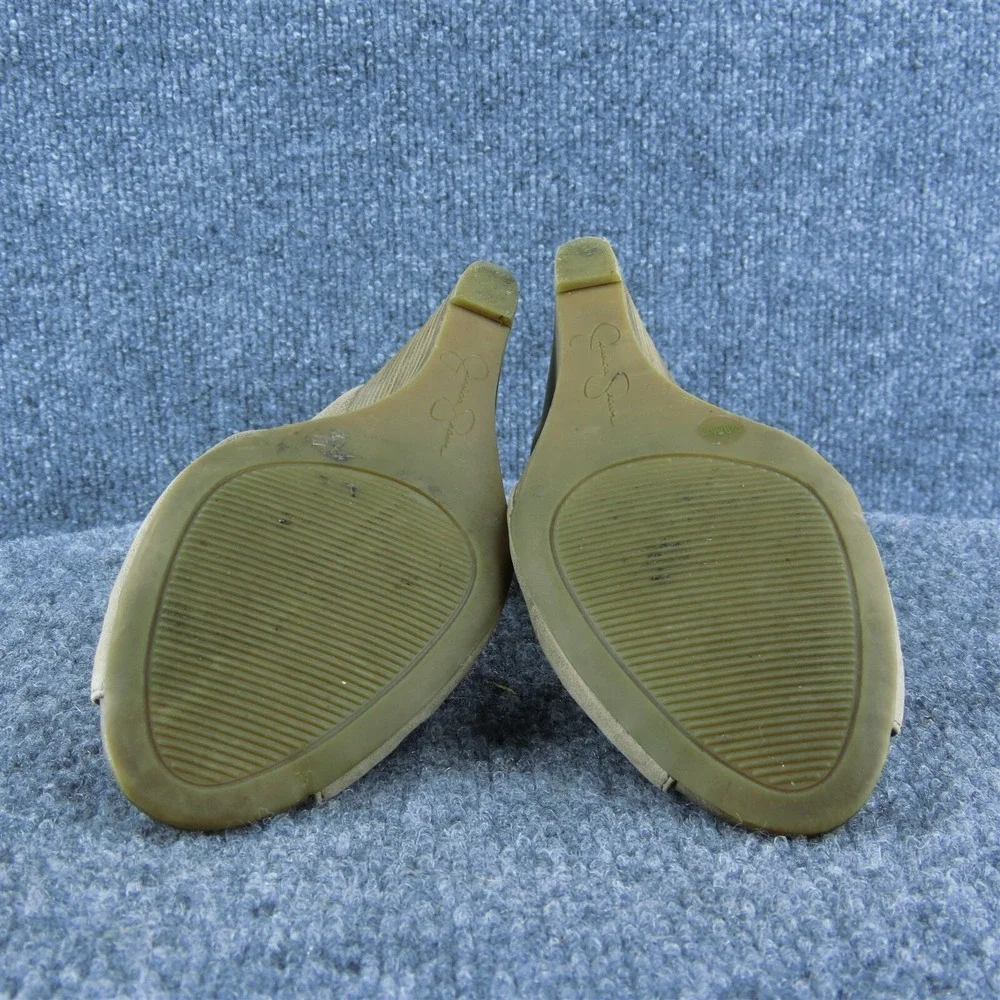 Jessica Simpson Noah‎ Women Peep Toe Heel Shoes Brown Leather Size 6.5 Medium